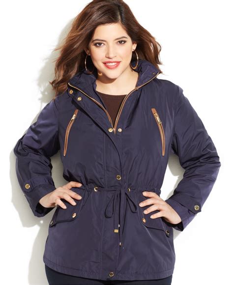 michael kors women's blue coat|Michael Kors anorak jacket women.